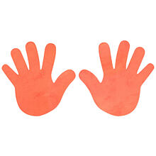Hand floor mark orange