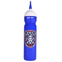 Czech Lion sports bottle with straw blue