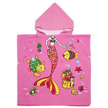 Love Mermaid poncho towel for kids