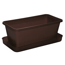 Small window box with saucer brown