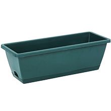 Flora planter with tray dark green