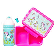 Unicorn and fairies bottle and snack box