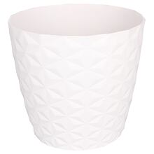 Crystal Mat decorative flower pot white