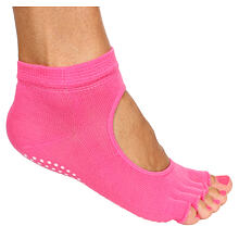 grippy S2 yogal socks, fingerless pink