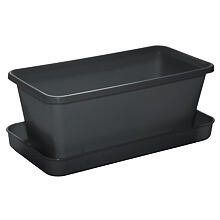 Small window box with saucer anthracite