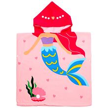 Redhead Mermaid poncho towel for kids
