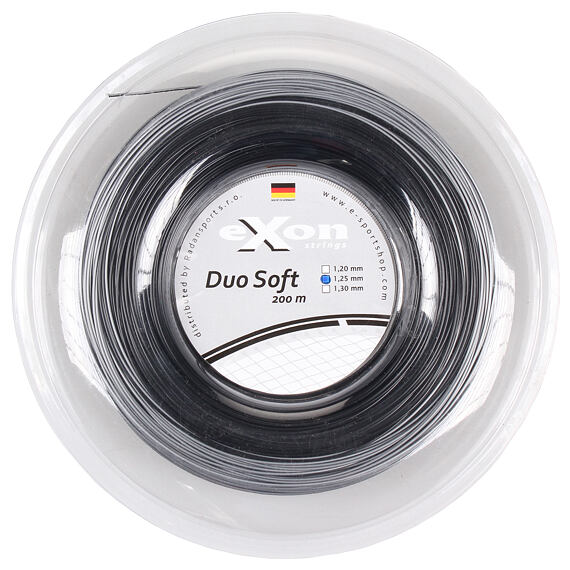 Duo Soft tenisový výplet 200 m černá-stříbrná